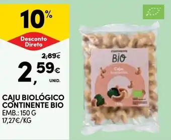 Continente CAJU BIOLÓGICO CONTINENTE BIO EMB.: 150 G promoção