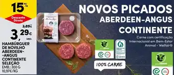 Continente HAMBÚRGUER DE NOVILHO ABERDEEN- ANGUS CONTINENTE SELEÇAO EMB.: 300 G promoção