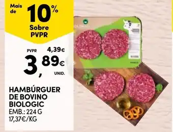 Continente HAMBÚRGUER DE BOVINO BIOLOGIC EMB.: 224 G promoção