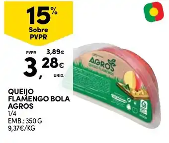 Continente QUEIJO FLAMENGO BOLA AGROS 1/4 350G promoção