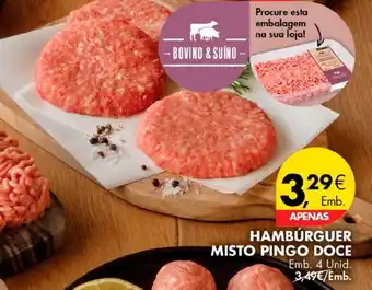 Pingo Doce HAMBÚRGUER MISTO PINGO DOCE Emb. 4 Unid. promoção