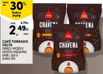 Continente CAFÉ TORRADO DELTA GRÃO/MOÍDO/ MOÍDO MÁQUINA EMB.: 250 G promoção