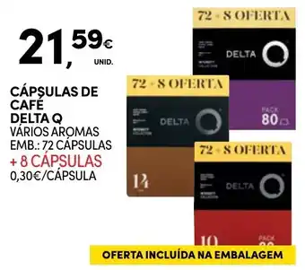 Continente CÁPSULAS DE CAFÉ DELTA Q promoção