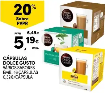 CÁPSULAS DOLCE GUSTO VÁRIOS SABORES EMB.: 16 ÇAPSULAS
