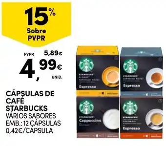 Continente CÁPSULAS DE CAFÉ STARBUCKS VÁRIOS SABORES EMB.: 12 CÁPSULAS promoção