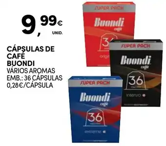 Continente CÁPSULAS DE CAFÉ BUONDI VÁRIOS AROMAS EMB.: 36 CÁPSULAS promoção