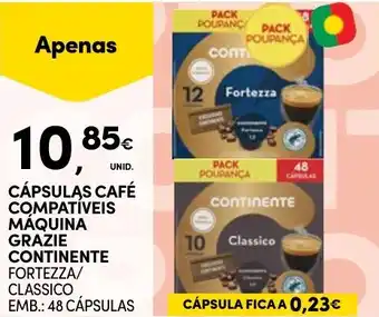 Continente CÁPSULAS CAFÉ COMPATÍVEIS MÁQUINA GRAZIE CONTINENTE promoção