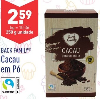 Back Family Cacau em Pó 250g