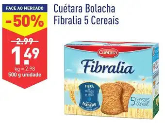 ALDI Cuétara Bolacha Fibralia 5 Cereais 500g promoção