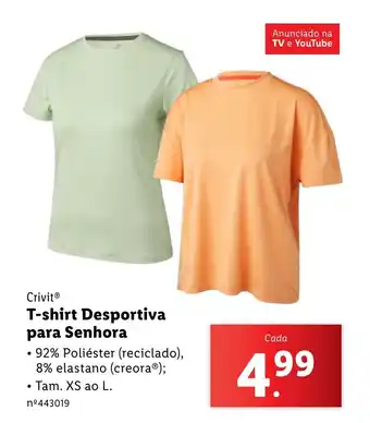 Lidl Crivit T-shirt Desportiva para Senhora promoção
