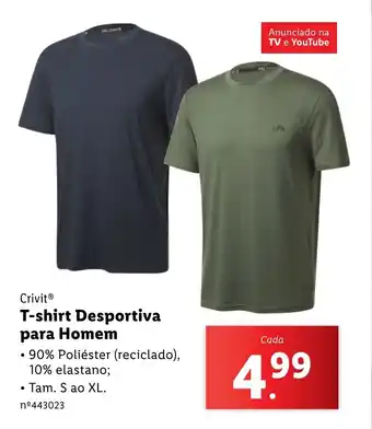 Lidl Crivit T-shirt Desportiva para Homem promoção