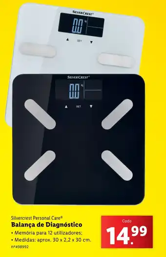 Lidl Silvercrest Personal Care Balança de Diagnóstico promoção