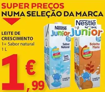 E.Leclerc LEITE DE CRESCIMENTO 1+ Sabor natural 1 L promoção