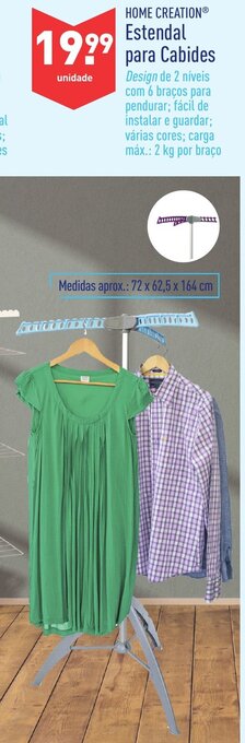 ALDI Home Creation Estendal para Cabides promoção