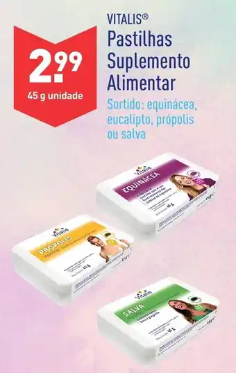 ALDI Vitalis Pastilhas Suplemento Alimentar 45g promoção