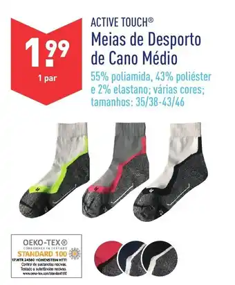 ALDI Active Touch Meias de Desporto de Cano Médio promoção