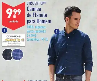 ALDI Straight Up CAmisa de Flanela para Homem M-XL promoção