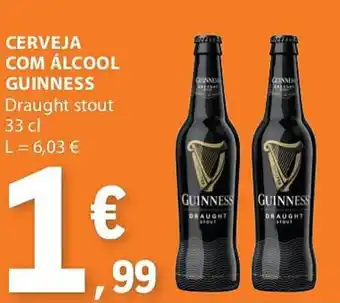 E.Leclerc CERVEJA COM ÁLCOOL GUINNESS Draught stout 33 cl promoção