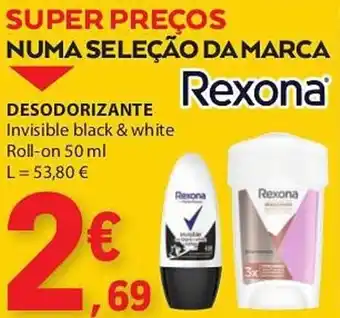 E.Leclerc DESODORIZANTE Invisible black & white Roll-on 50 ml promoção
