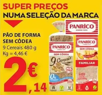 E.Leclerc PÃO DE FORMA SEM CÔDEA 9 Cereais 480 g promoção