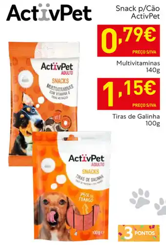Recheio Snack p/Cão ActivPet Tiras de Galinha 100g promoção