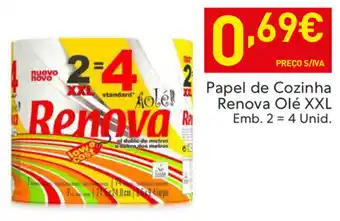 Recheio Papel de Cozinha Renova Olé XXL 2=4 Unid promoção
