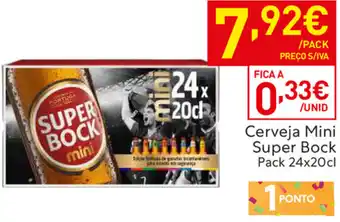 Recheio Cerveja Mini Super Bock Pack 24x20cl promoção