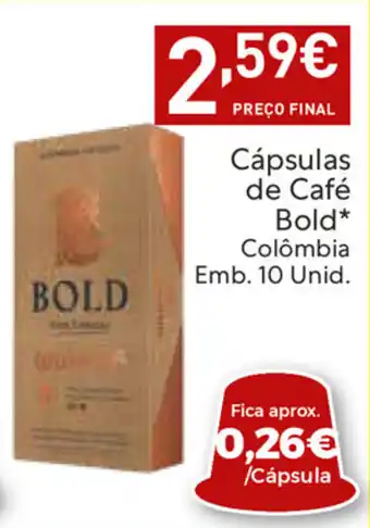 Amanhecer Cápsulas de Café Bold promoção