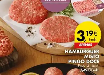 Pingo Doce HAMBURGUER MISTO PINGO DOCE Emb. 4 Unid. promoção