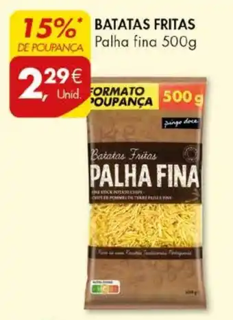 Pingo Doce BATATAS FRITAS Palha fina 500g promoção