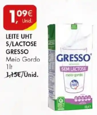Pingo Doce LEITE UHT S/LACTOSE GRESSO Meio Gordo 1lt promoção
