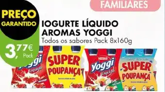 Pingo Doce IOGURTE LÍQUIDO AROMAS YOGGI Todos os sabores Pack 8x160g promoção