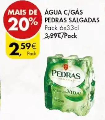 Pingo Doce ÁGUA C/GÁS PEDRAS SALGADAS Pack 6x33cl promoção