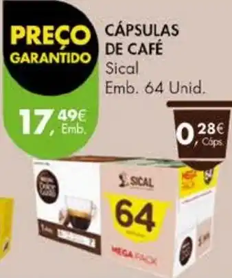 Pingo Doce CÁPSULAS DE CAFÉ Sical Emb. 64 Unid. promoção