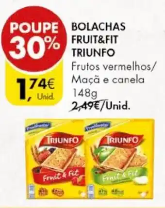 Pingo Doce BOLACHAS Fruit & Fit TRIUNFO 148g promoção
