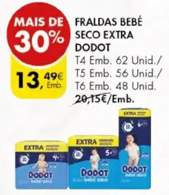 Pingo Doce FRALDAS BEBÉ SECO EXTRA DODOT promoção