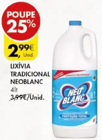 Pingo Doce LIXÍVIA TRADICIONAL NEOBLANC 4lt promoção