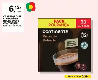Continente CÁPSULAS CAFÉ COMPATÍVEIS DOLCE GUSTO CONTINENTE EMB.: 30 CÁPSULAS promoção