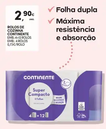 Continente ROLOS DE COZINHA CONTINENTE EMB.:4=12 ROLOS EMB.: 4 ROLOS promoção