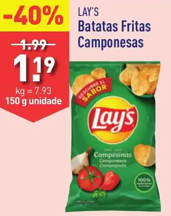 ALDI Lay's Batatas Fritas Camponesas 150g promoção