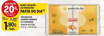 Intermarché Pasta do dia -folhas de massa fresca p/lasanha promoção