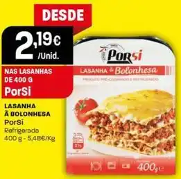 Intermarché Porsi - lasanha a bolonhesa promoção