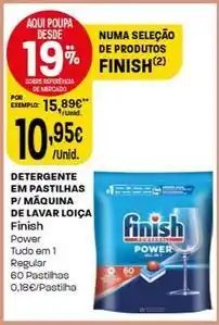 Intermarché Finish - detergente em pastilhas p/ máquina de lavar loiça promoção