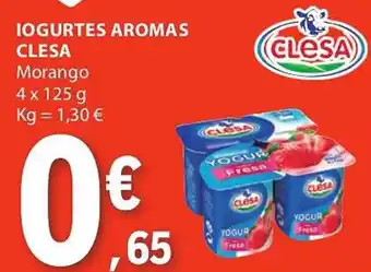 E.Leclerc IOGURTES AROMAS CLESA Morango 4 x 125 g promoção