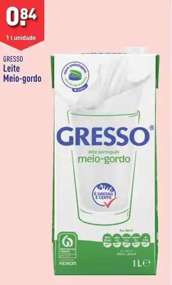 ALDI GRESSO Leite Meio-gordo 1 l unidade promoção