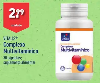 ALDI VITALIS Complexo Multivitamínico 30 cápsulas; suplemento alimentar promoção