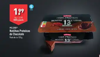 ALDI MILSANI Natilhas Proteicas de Chocolate Pack de 4 x 125 g promoção