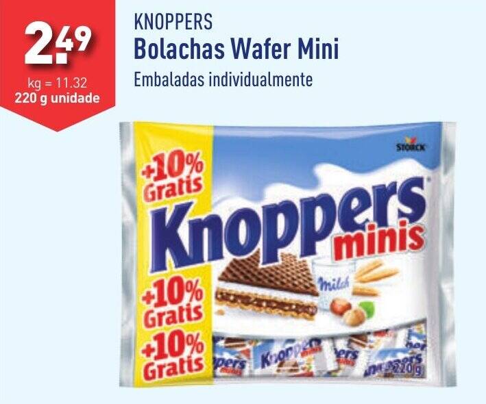 Promoção KNOPPERS Bolachas Wafer Mini 220g em ALDI