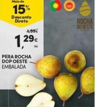 Continente Pera Rocha DOP Oeste Embalada promoção