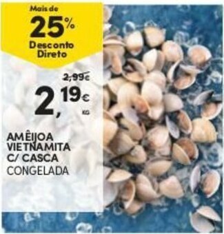 Continente Amêijoa Vietnamita C/Casca Congelada promoção